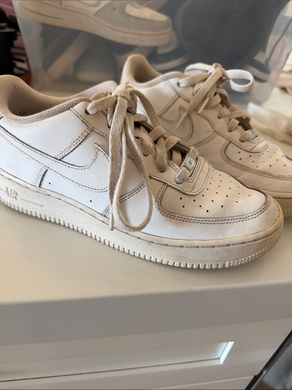 Nike Kids Air Force 1 Low — Cream/Beige